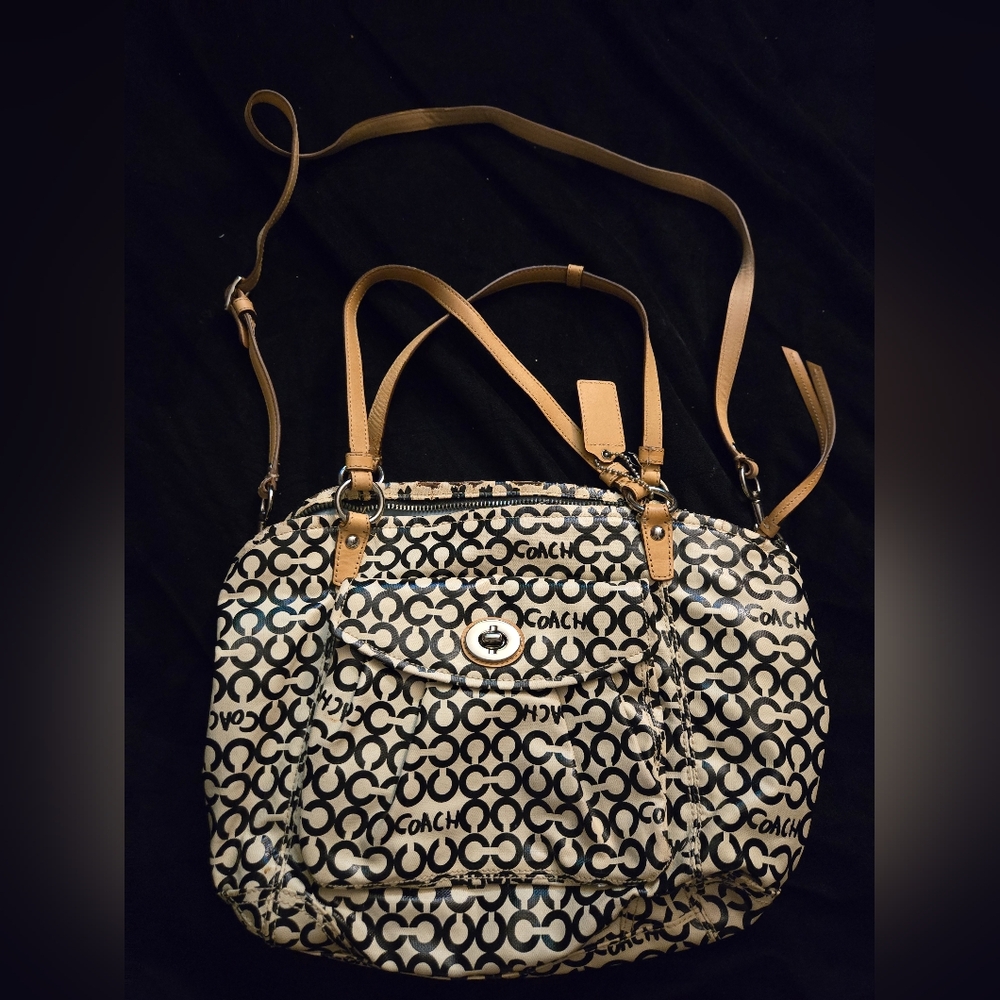 Coach Black and White Patterned Bag